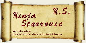 Minja Staorović vizit kartica